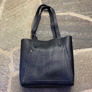 Pebbled Black Small Juliette Tote Bag
